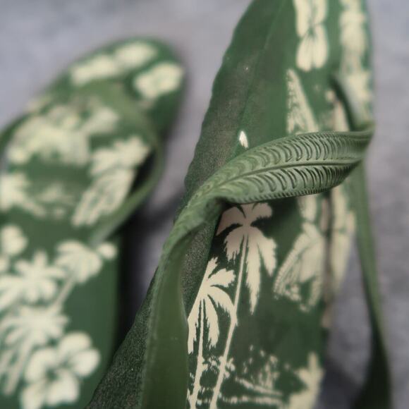 Casual Sandals Mens 12 Flip Flops Shoes Slip On Green Summer Beach Surf Flat - Picture 10 of 10